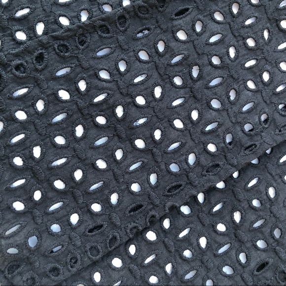 Ann Taylor Petite Skirt Size 6P Black Eyelet Midi Skirt A Line - Picture 10 of 11